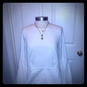 Nanette Lepore white ladies shirt flared sleaves